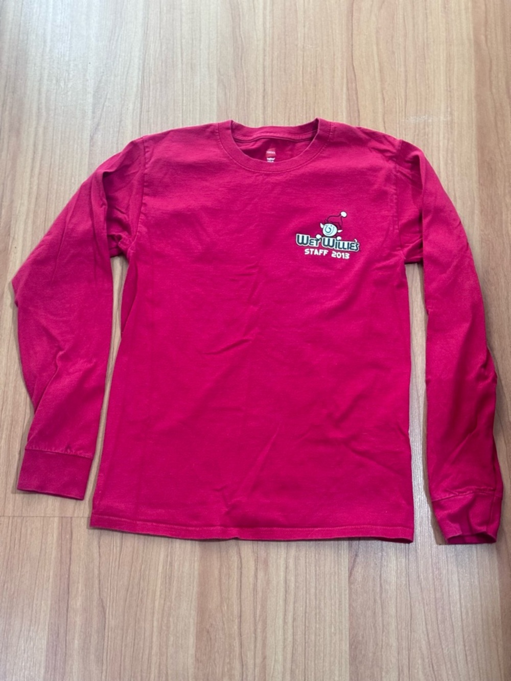 Wet Willie’s Staff 2013 Long Sleeve Tee Size Small Red Graphic Shirt